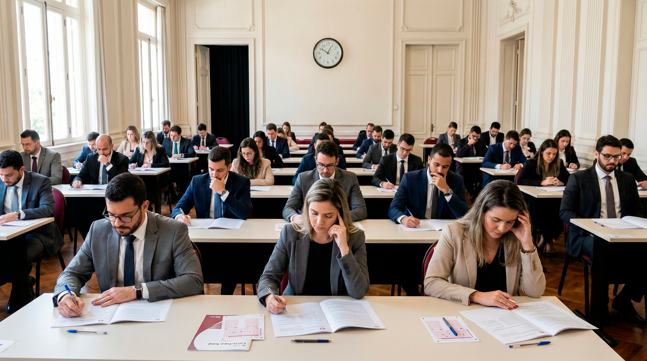 Alunos realizando simulado